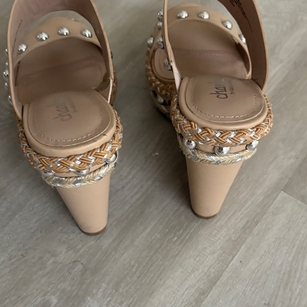 Charles by Charles David Beige Studded Slide Mules - Picture 3 of 4